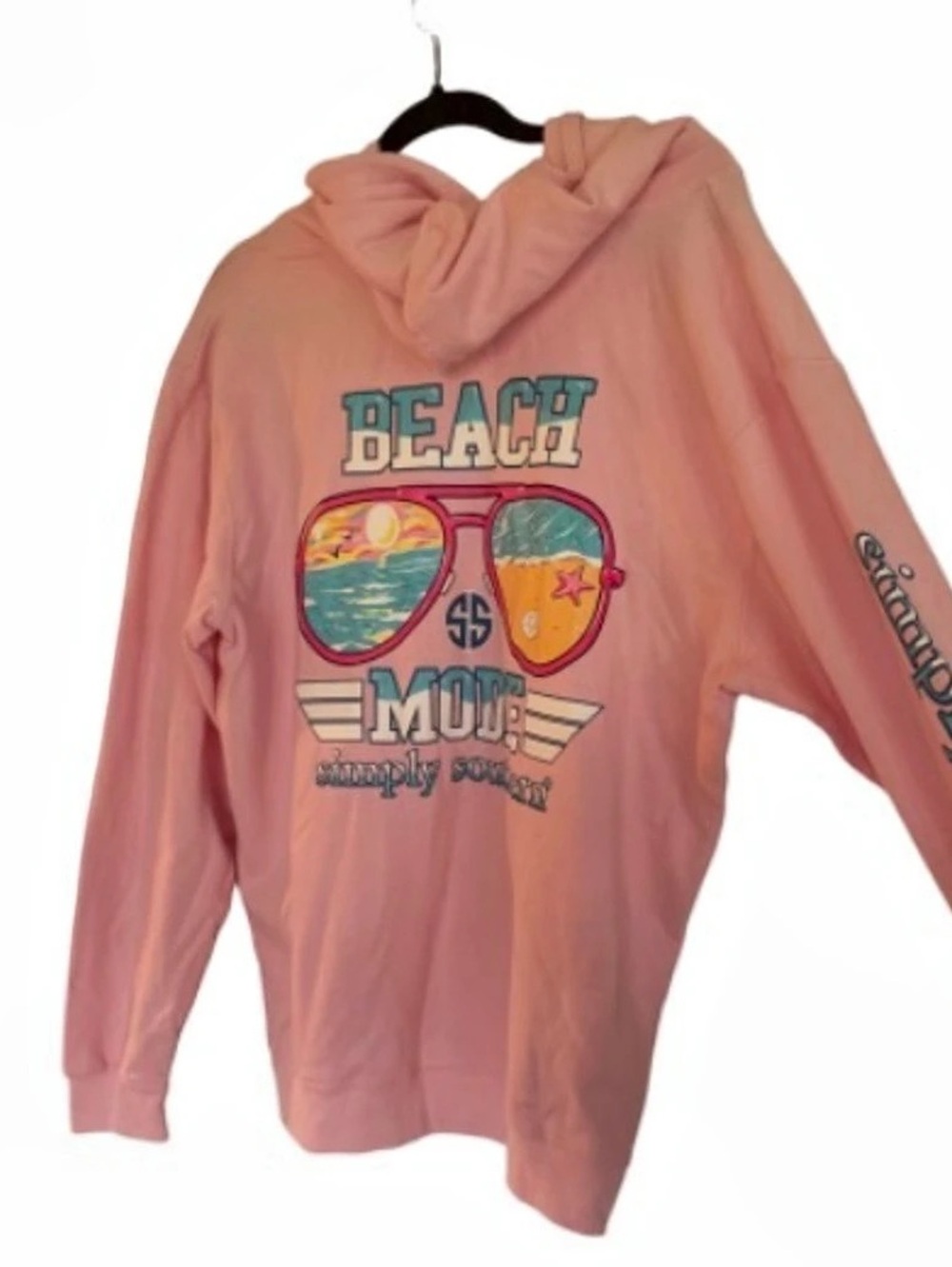Simply Southern Beach Mode Hoodie Pink Large